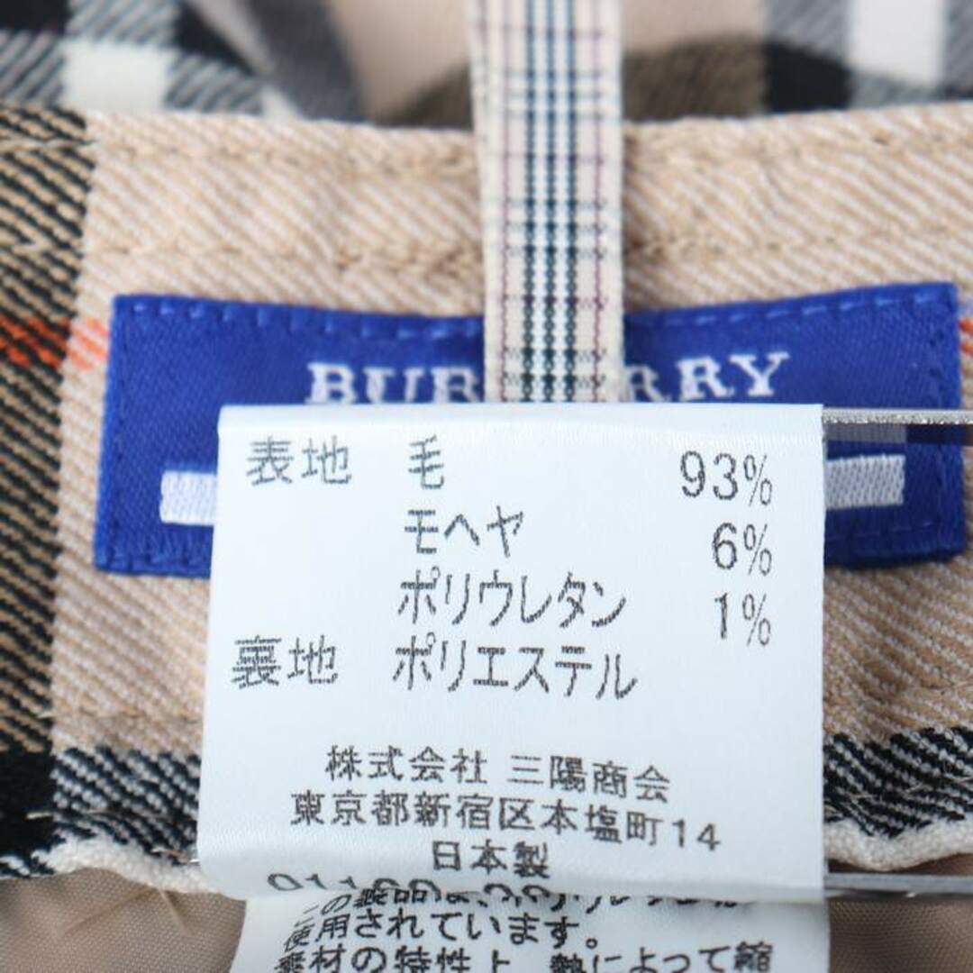 BURBERRY BLUE LABEL(バーバリーブルーレーベル)のバーバリーブルーレーベル パンツ ハーフパンツ チェック柄 ウール混 三陽商会 レディース 38サイズ ブラウン BURBERRY BLUE LABEL レディースのパンツ(その他)の商品写真