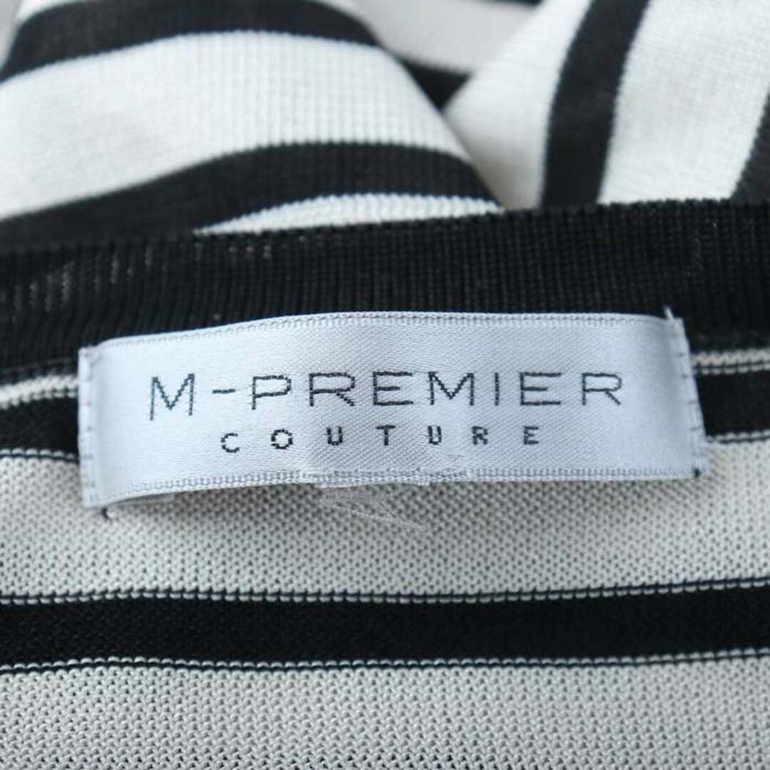 M-premier(エムプルミエ)のエムプルミエ カーディガン ニット セーター 半袖 ボーダー レディース 38サイズ ベージュ ブラック M-premier レディースのトップス(カーディガン)の商品写真