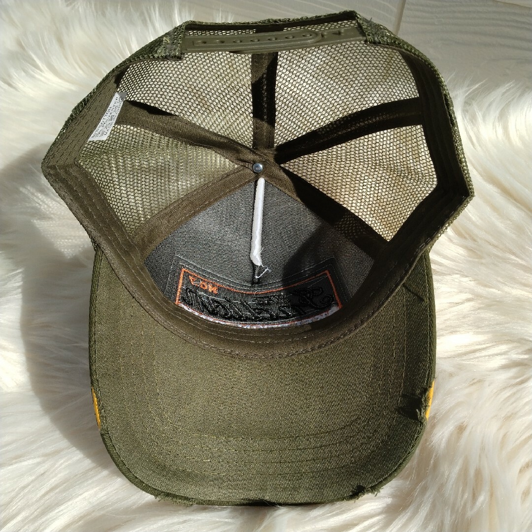 メッシュキャップ ダークグリーン ヒップホップ アメカジ 深緑色 カッコいい メンズの帽子(キャップ)の商品写真