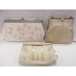 平和屋1■和装小物　和装バッグ　ビーズバッグまとめて3点　蔦の葉文　逸品　CAAC6321eg(和装小物)