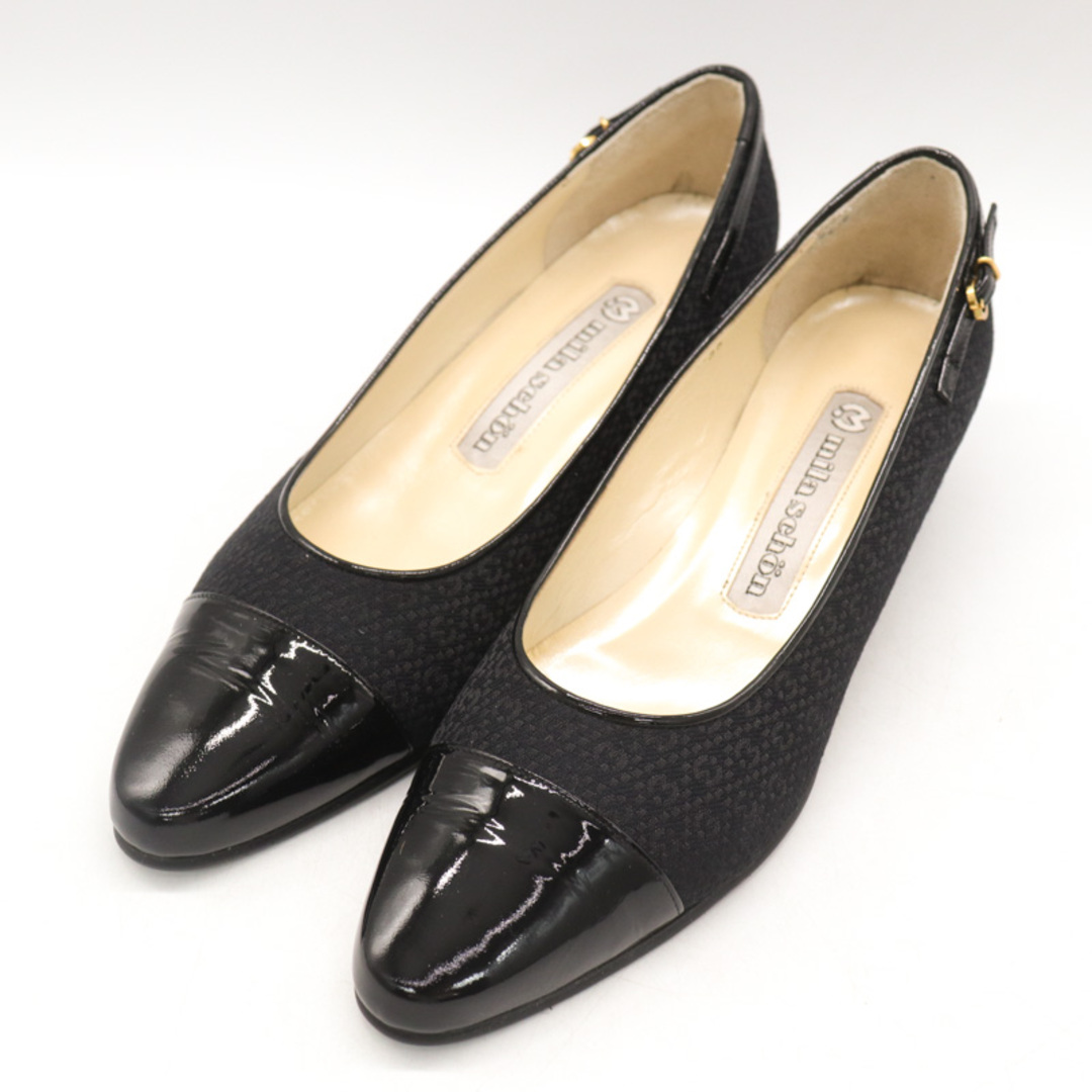 mila schon(ミラショーン)のミラショーン パンプス チャンキーヒール ブランド 靴 シューズ 日本製 黒 レディース 7サイズ ブラック mila schon レディースの靴/シューズ(ハイヒール/パンプス)の商品写真