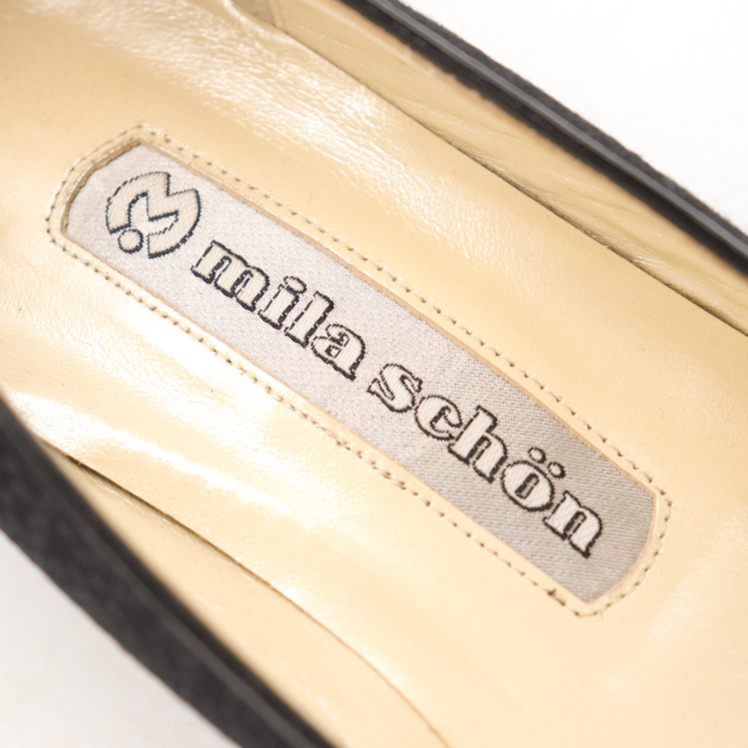 mila schon(ミラショーン)のミラショーン パンプス チャンキーヒール ブランド 靴 シューズ 日本製 黒 レディース 7サイズ ブラック mila schon レディースの靴/シューズ(ハイヒール/パンプス)の商品写真