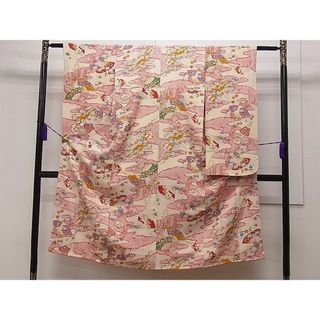 平和屋1■豪華振袖　流水扇草花文　逸品　CAAA5554dy(振袖)