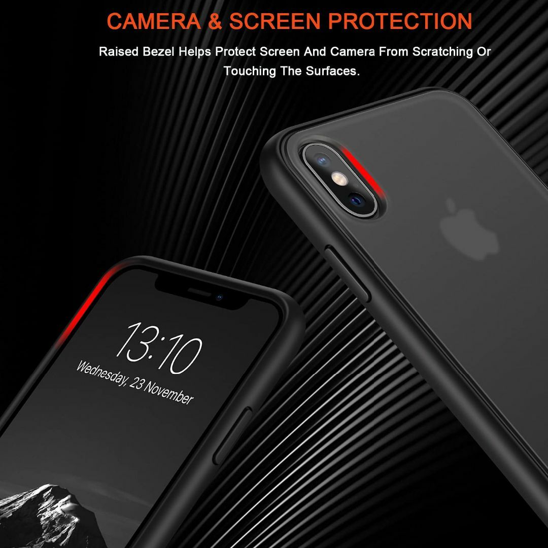 【色:ブラック】TENDLIN iPhone Xs Max 用ケース 半透明 マ スマホ/家電/カメラのスマホアクセサリー(その他)の商品写真
