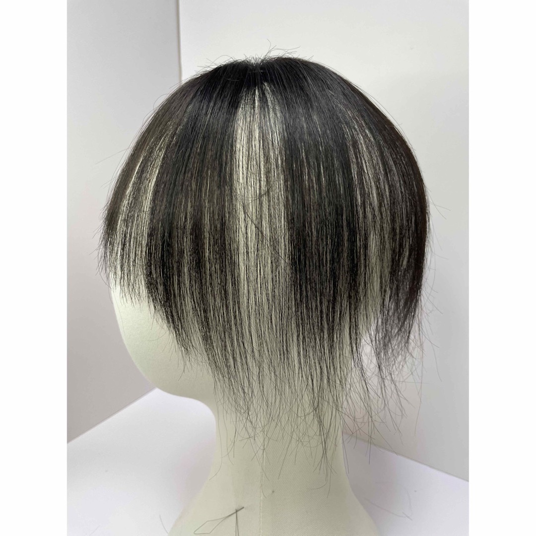 前髪ウィッグ人毛100%ヘアピース部分ウィッグ頭頂部エアリーナチュラルブラック レディースのウィッグ/エクステ(前髪ウィッグ)の商品写真