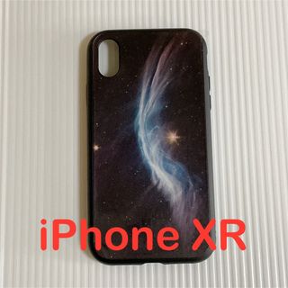 iPhone XR カラフル ギャラクシーホール デザイン ケース ブラック(iPhoneケース)