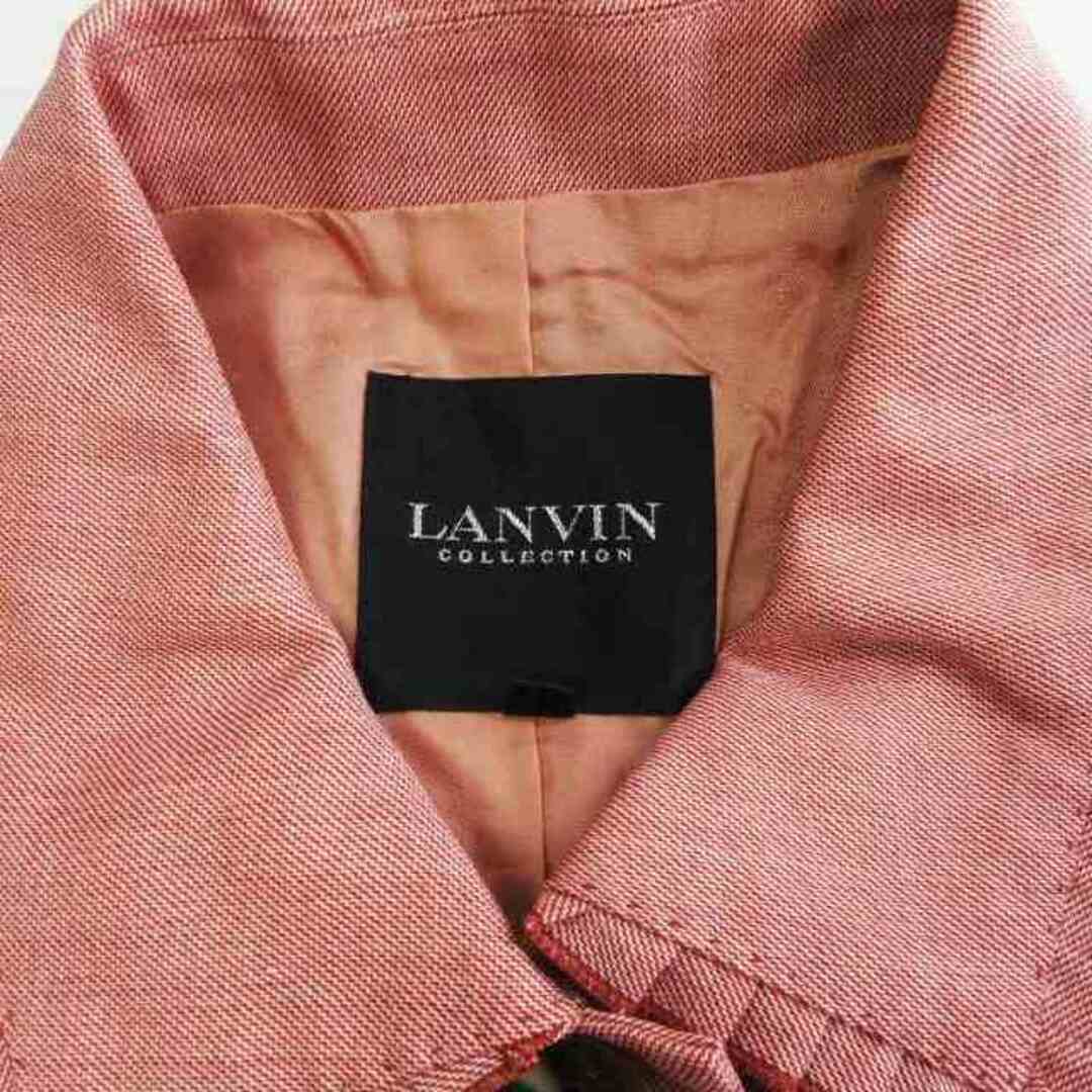 LANVIN(ランバン)のランバン Collection ステンカラージャケット シルク混 赤 40 M レディースのジャケット/アウター(テーラードジャケット)の商品写真