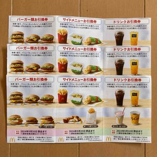 マクドナルド(マクドナルド)のマクドナルド　株主優待券　3セット(フード/ドリンク券)