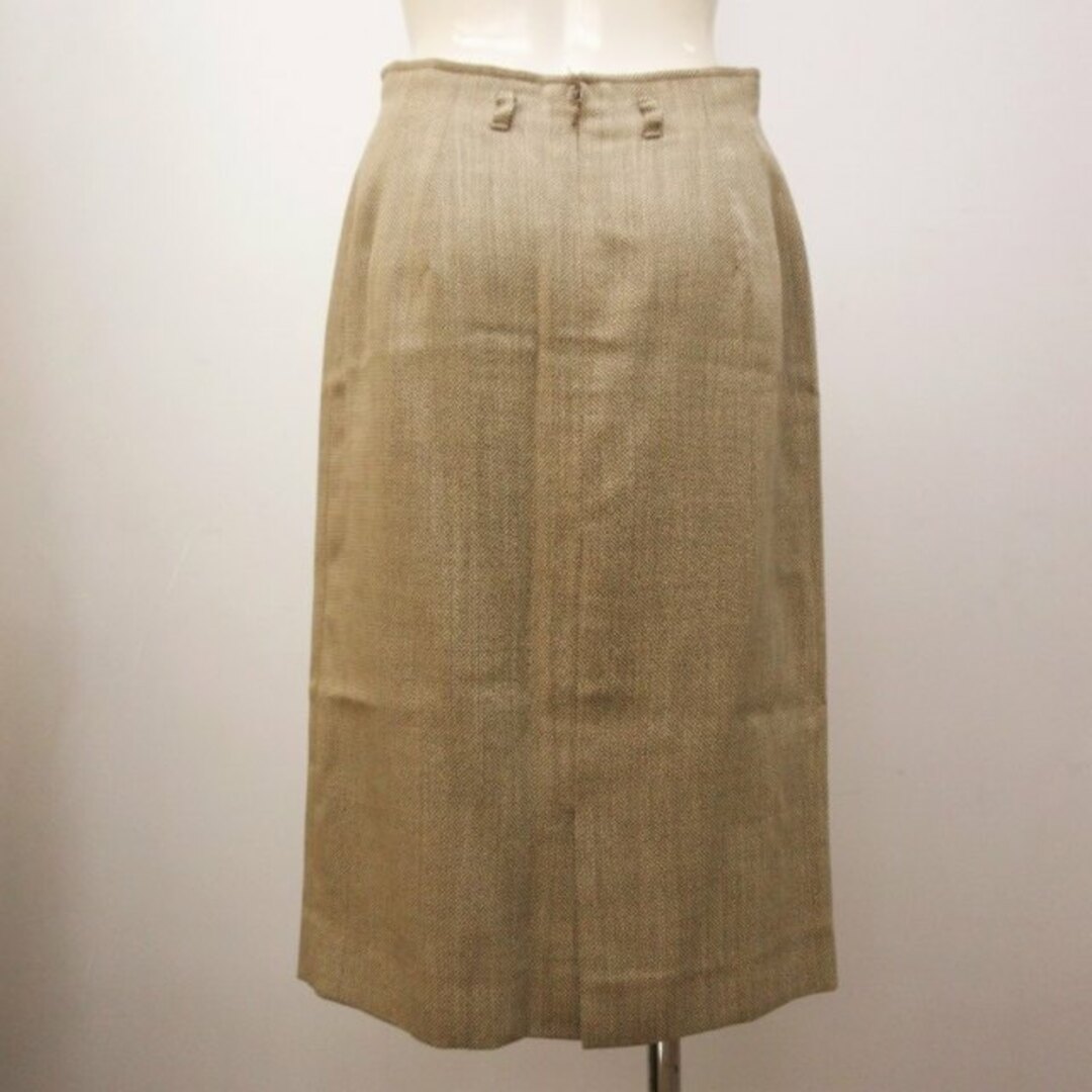 leilian(レリアン)のレリアン ロング スカート ウール 総柄 ベージュ ブラウン 系 9 ECM レディースのスカート(ロングスカート)の商品写真