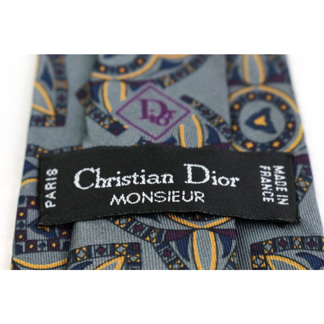 Christian Dior(クリスチャンディオール)のクリスチャンディオール ブランド ネクタイ ロゴ 総柄 幾何学模様 シルク フランス製 PO  メンズ グレー Christian Dior メンズのファッション小物(ネクタイ)の商品写真