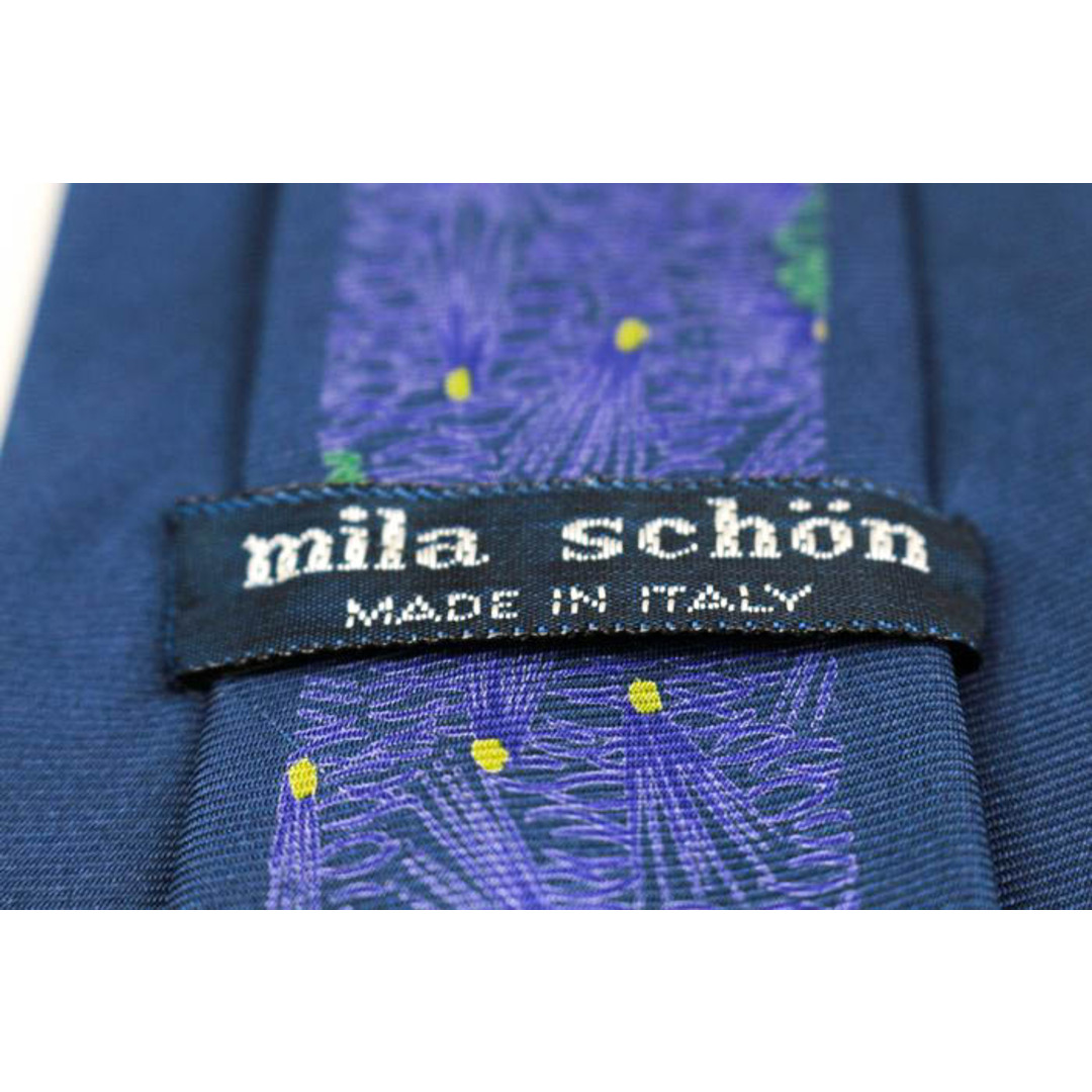 mila schon(ミラショーン)のミラショーン ブランド ネクタイ ロゴ ドット シルク イタリア製 PO  メンズ ネイビー mila schon メンズのファッション小物(ネクタイ)の商品写真