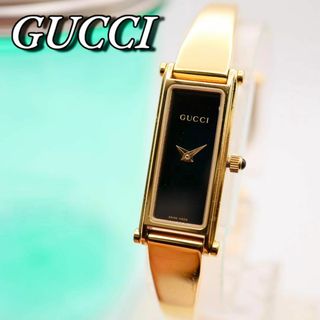 グッチ(Gucci)の美品 GUCCI バングルウォッチ スクエア ゴールド レディース腕時計 762(腕時計)