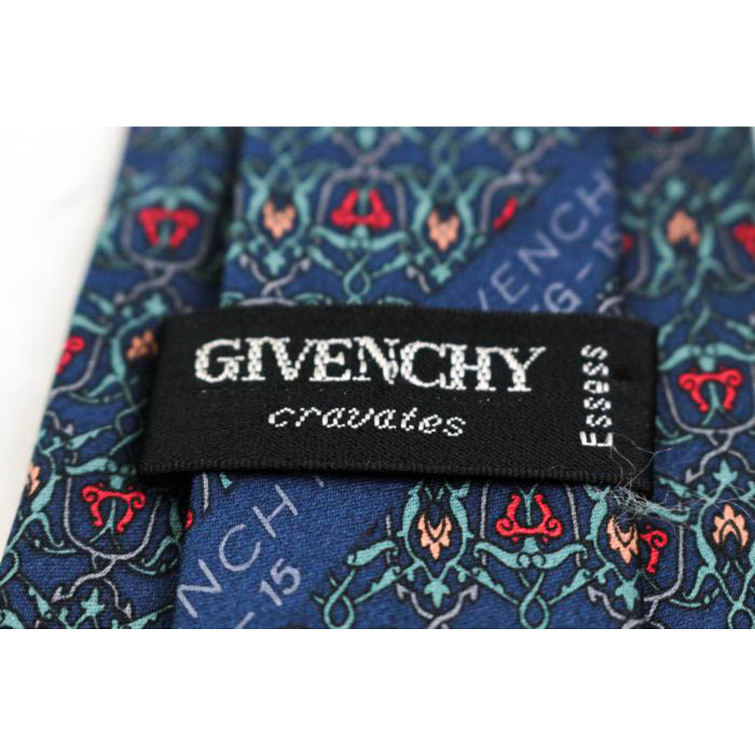 GIVENCHY(ジバンシィ)のジバンシィ ブランド ネクタイ ロゴ 総柄 パネル柄 シルク PO  メンズ ネイビー GIVENCHY メンズのファッション小物(ネクタイ)の商品写真