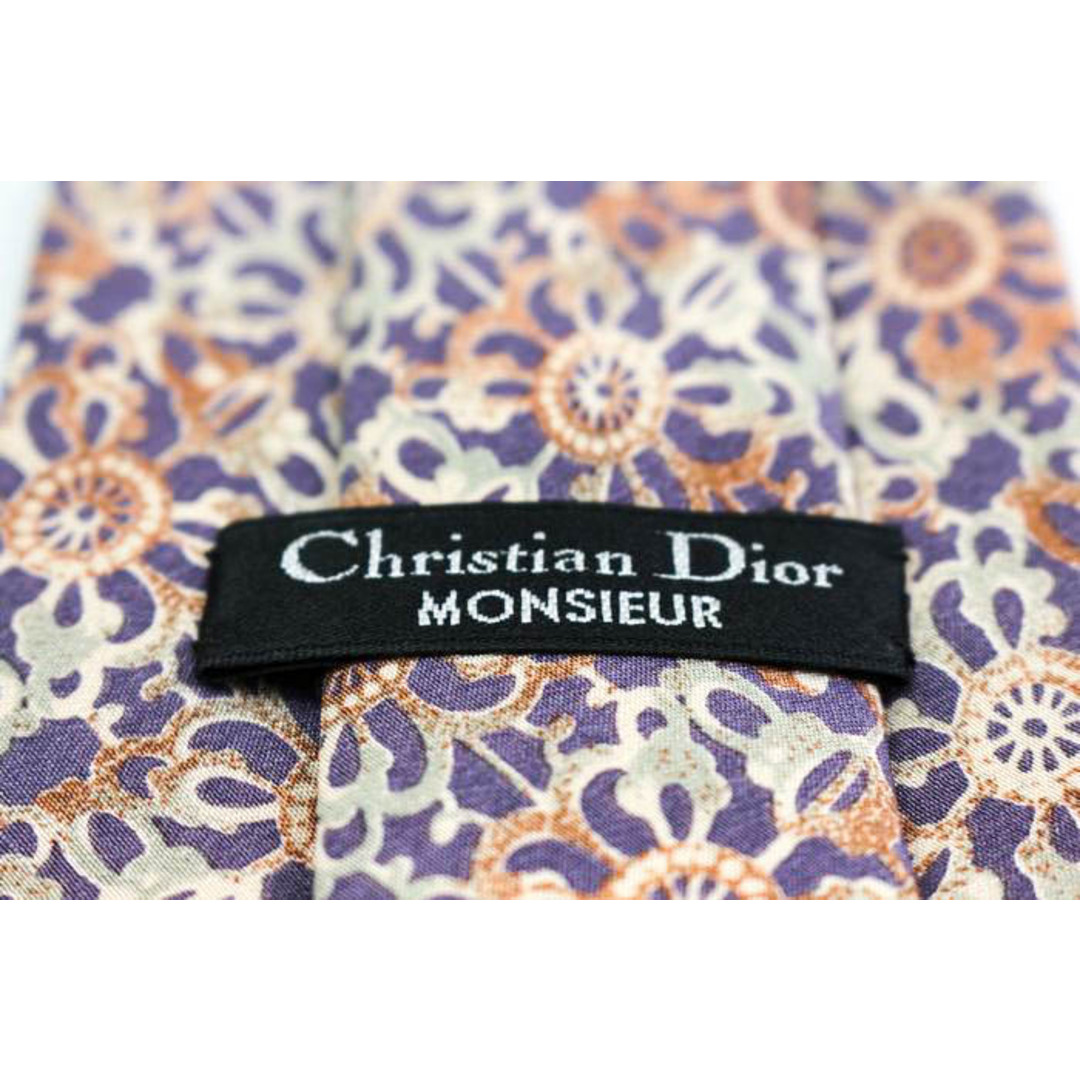 Christian Dior(クリスチャンディオール)のクリスチャンディオール ブランド ネクタイ 花柄 ドット シルク PO  メンズ ブルー Christian Dior メンズのファッション小物(ネクタイ)の商品写真