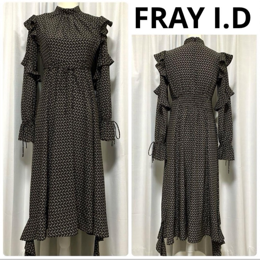 FRAY I.D(フレイアイディー)の【極美品】FRAY I.D 18AW プリントフリルワンピース レディースのワンピース(ロングワンピース/マキシワンピース)の商品写真