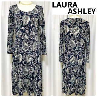 【美品】LAURA ASHLEY ペイズリー かすみ草 ワンピース 大きいサイズ