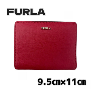 フルラ(Furla)のFURLAミニウォレット 二つ折り財布コンパクト レザー ラウンドファスナー 赤(財布)