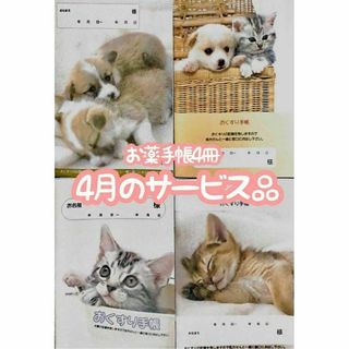 お薬手帳4冊　4月のサービス品(ノート/メモ帳/ふせん)