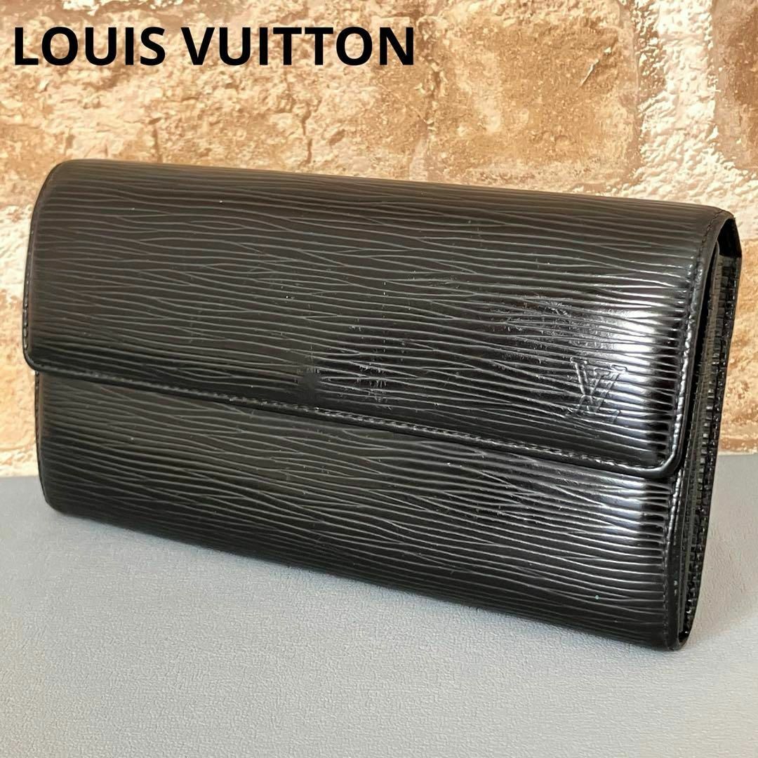 LOUIS VUITTON(ルイヴィトン)のルイ・ヴィトン エピ ポルトフォイユ 黒 ブラック 長財布 レディースのファッション小物(財布)の商品写真