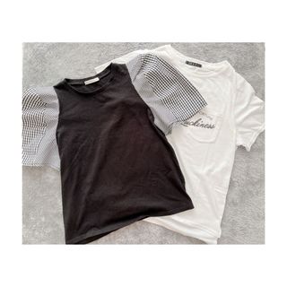 イング(INGNI)の半袖Tシャツ ギンガムチェック ポケット ロゴ レディース トップス 黒 白 (Tシャツ(半袖/袖なし))