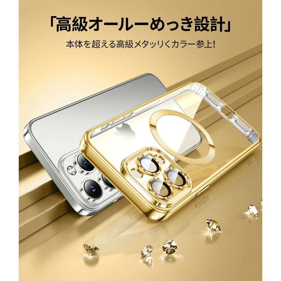 【サイズ:iPhone15Pro_色:ゴールド】【2023年革新・四色チタニウム スマホ/家電/カメラのスマホアクセサリー(その他)の商品写真