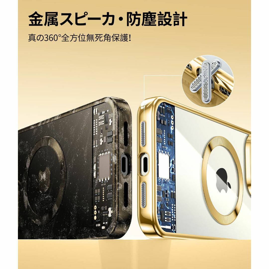 【サイズ:iPhone15Pro_色:ゴールド】【2023年革新・四色チタニウム スマホ/家電/カメラのスマホアクセサリー(その他)の商品写真