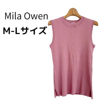 ミラオーウェン(Mila Owen)の【かなり美品】 Mila Owen ミラオーウェン ノースリーブ ピンク M L(カットソー(半袖/袖なし))