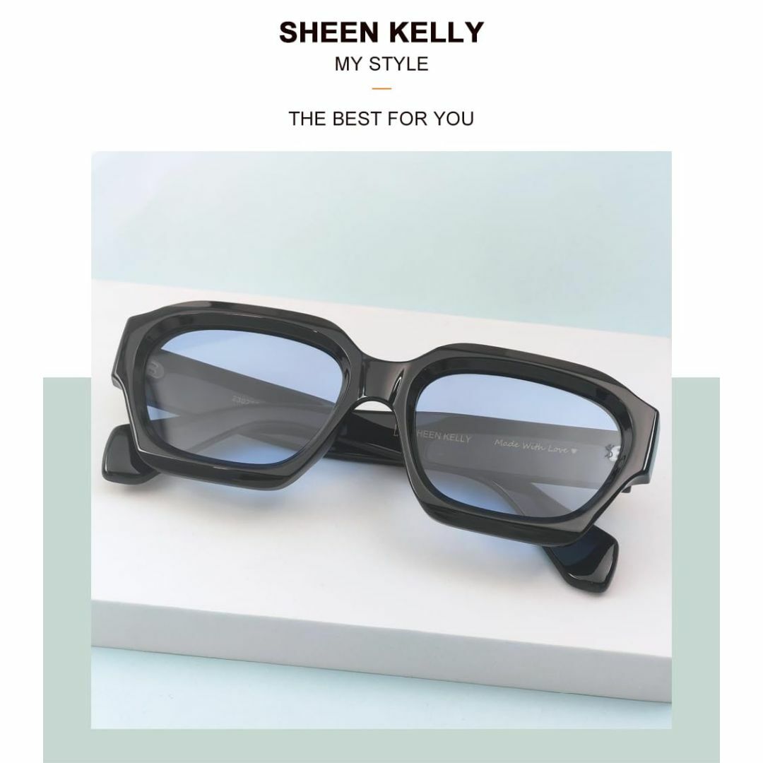 【色: 7】[SHEEN KELLY] レトロな厚手六角形サングラスメンズレディ メンズのファッション小物(その他)の商品写真