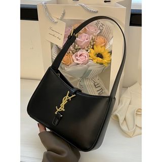 イヴサンローラン(Yves Saint Laurent)のysl ハンドバッグ　カバン　ショルダーバッグ　肩掛け　黒　ブラック(ハンドバッグ)