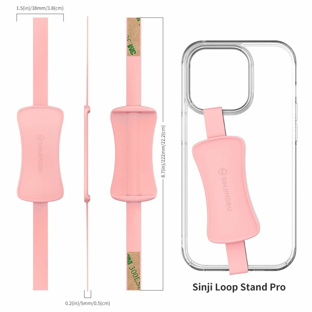 【サイズ:SinjiLoopStandPro_色:PRO-Pink】【楽に片手操 スマホ/家電/カメラのスマホアクセサリー(その他)の商品写真