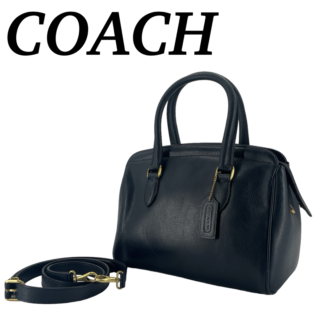 COACH(コーチ)のイタリア製　オールドコーチ　2way   ショルダーバッグ　ハンドバッグ　紺 レディースのバッグ(ショルダーバッグ)の商品写真