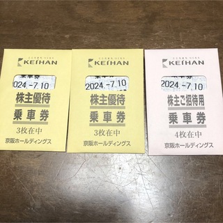 京阪　株主優待券　乗車券　10枚(鉄道乗車券)