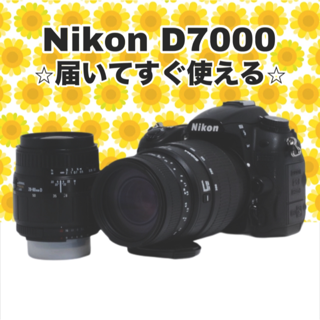 Nikon(ニコン)の❤ダブルレンズ❤ NikonD7000 ❤初心者おすすめ❤一眼レフ❤ スマホ/家電/カメラのカメラ(デジタル一眼)の商品写真