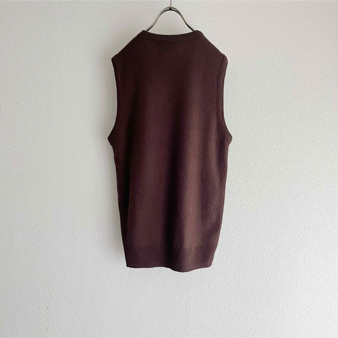 古着 80’s “JANTZEN” Plain Knit Vest / 茶色 メンズのトップス(ベスト)の商品写真