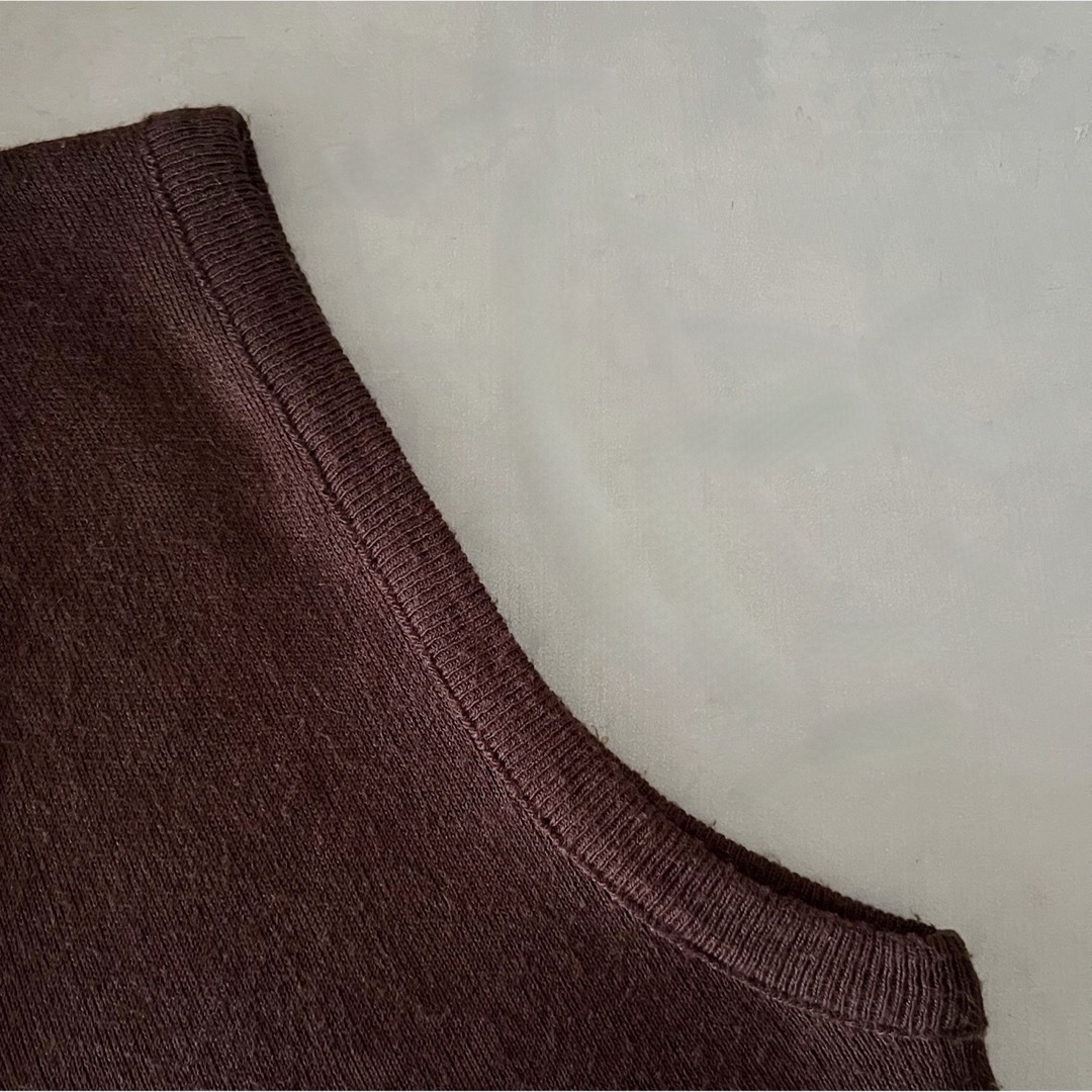 古着 80’s “JANTZEN” Plain Knit Vest / 茶色 メンズのトップス(ベスト)の商品写真