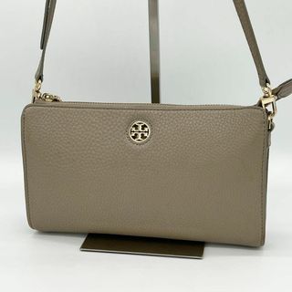 トリーバーチ(Tory Burch)の✨美品✨Tory Burch ロビンソン クロスボディ シボ革 グレージュ(ショルダーバッグ)