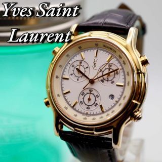 Yves Saint Laurent - 美品 Yves Saint Laurent クロノグラフ デイト腕時計 790