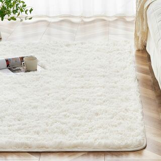 【色: 無地クリーム】Topfinel 絨毯 カーペット ラグ ラグマット 2畳(ラグ)