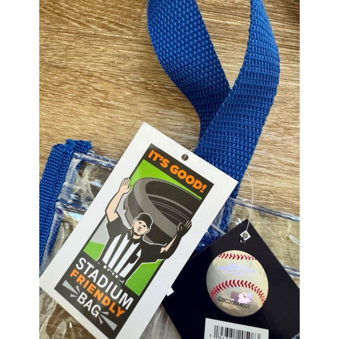 MLB(メジャーリーグベースボール)のロサンゼルス　ドジャース　トートバッグ　クリアバッグ　スタジアム購入　MLB公式 スポーツ/アウトドアの野球(記念品/関連グッズ)の商品写真