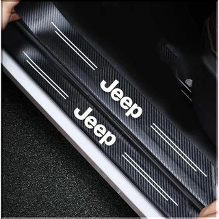 新品★JEEP（ジープ）★ドアシルカーボンステッカー２枚セット★６０×７ｃｍ(車内アクセサリ)