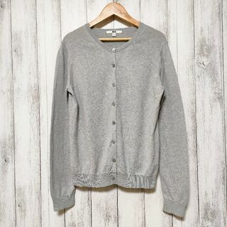 ユニクロ(UNIQLO)のユニクロ (M)　UVカット クルーネックカーディガン　スーピマコットン(カーディガン)