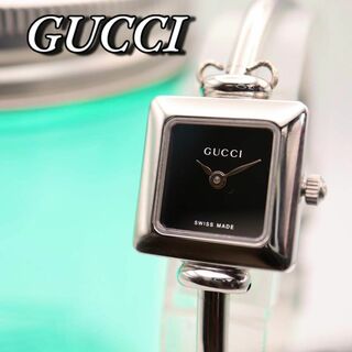 グッチ(Gucci)の美品 GUCCI スクエア シルバー バングル レディース腕時計 792(腕時計)