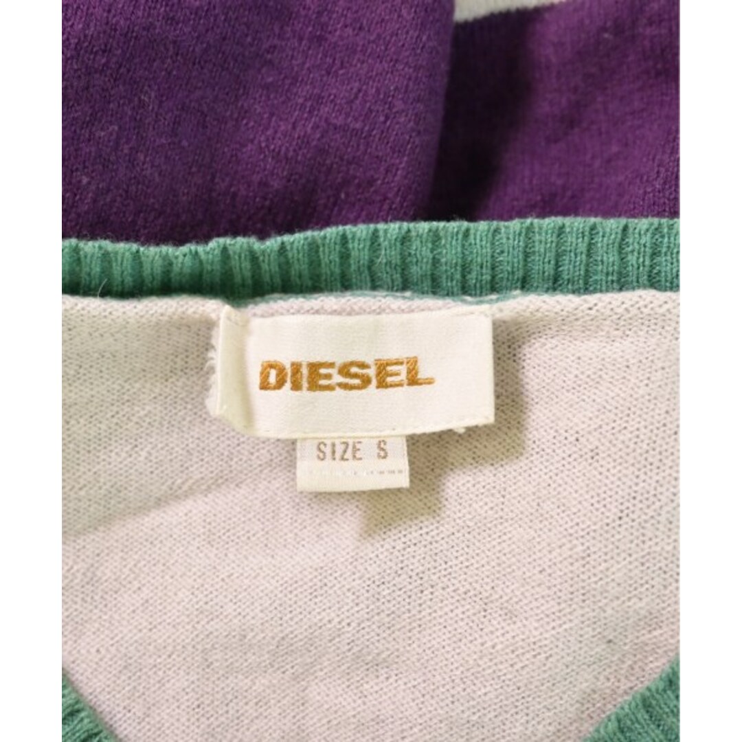 DIESEL(ディーゼル)のDIESEL ディーゼル ニット・セーター S カーキx紫xグレー等 【古着】【中古】 メンズのトップス(ニット/セーター)の商品写真