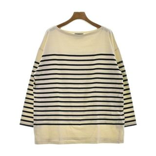 ルミノア(Le Minor)のLe minor Tシャツ・カットソー 3(L位) アイボリーx黒(ボーダー) 【古着】【中古】(カットソー(半袖/袖なし))