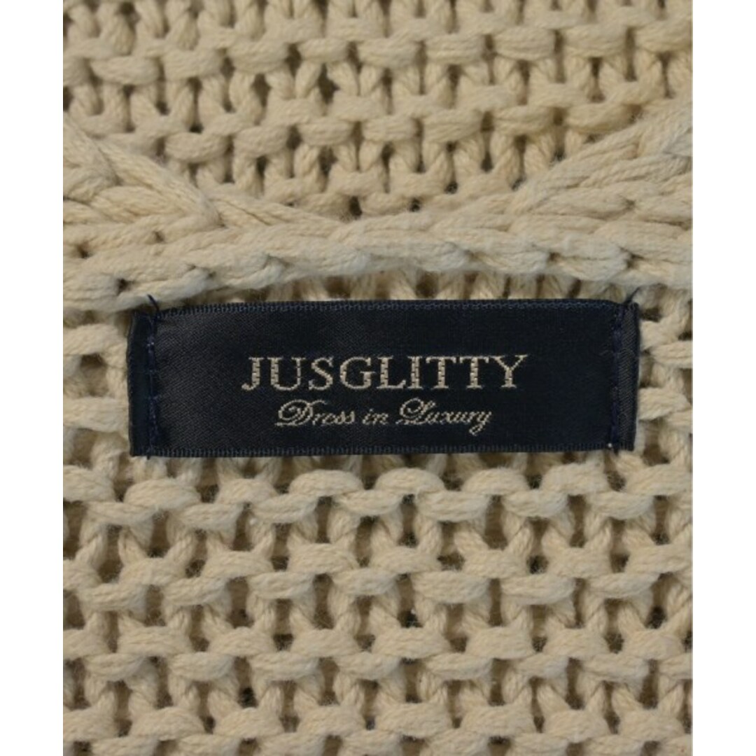 JUSGLITTY(ジャスグリッティー)のJUSGLITTY ジャスグリッティ カーディガン 2(M位) ベージュ 【古着】【中古】 レディースのトップス(カーディガン)の商品写真