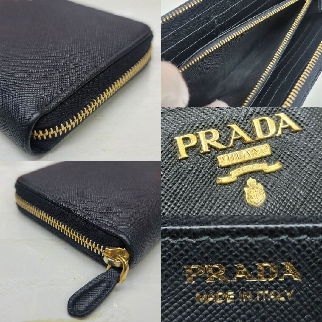 PRADA(プラダ)の美品PRADA☆鑑定済☆サフィアーノ ブラック 1ML506 プラダ財布 レディースのファッション小物(財布)の商品写真