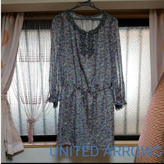 ユナイテッドアローズ(UNITED ARROWS)の◆ユナイテッドアローズ◆可愛らしい花柄  シフォン風 ワンピース☆リゾート風☆(ひざ丈ワンピース)