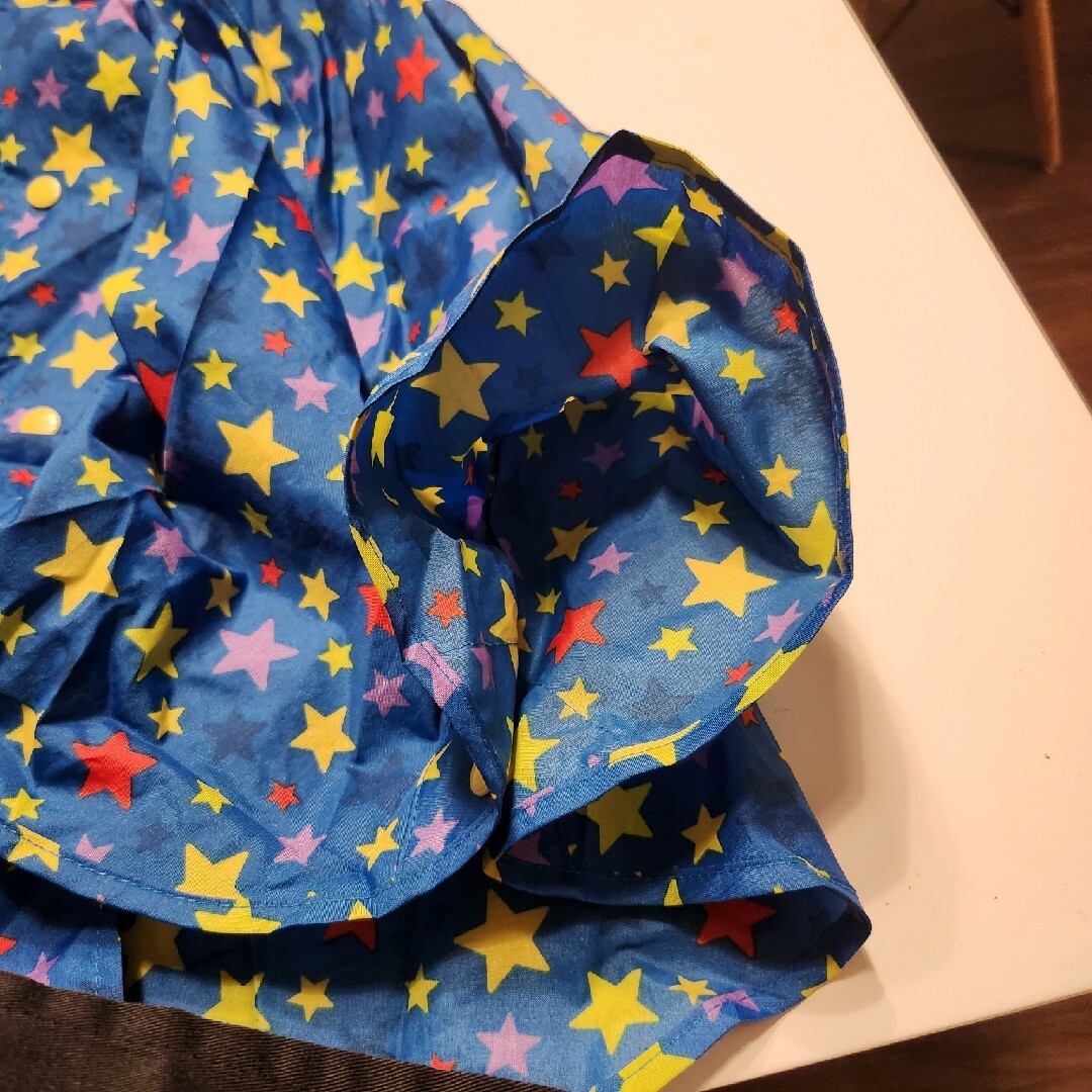 レインポンチョ 星柄 ブルー  カッパ 80～95㎝ キッズ/ベビー/マタニティのキッズ服男の子用(90cm~)(その他)の商品写真