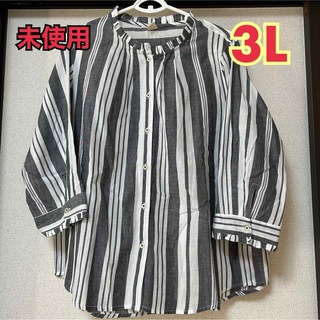 未使用　レディース　長袖シャツ　大きいサイズ　3L XXXL ブラウス (シャツ/ブラウス(長袖/七分))