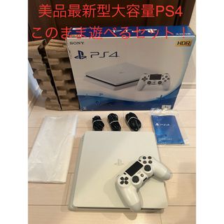 プレイステーション4(PlayStation4)の美品最新型大容量PS4 本体CUH-22000B SONYこのまま遊べるセット(家庭用ゲーム機本体)